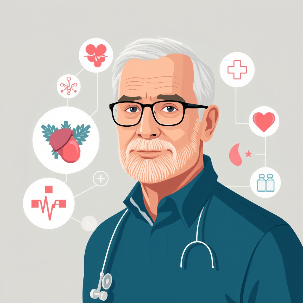Here is the English translation of your prompt for image generation:

"A modern medical informational channel for men aged 50 and older, focused on prostate adenoma. The illustration is in calm and trustworthy tones, depicting a mature man aged 50+ surrounded by medical symbols: prostate, medical diagram, health tips. The visualization is neat and professional, conveying a reliable community and informative content without drug advertisements or medical diagnosis. The style is clean, minimalist, emphasizing health care and support."

If needed, this can be further adjusted or made more detailed.

[1](https://www.yeschat.ai/gpts-9t55kJKfJgb-Medical-Translate)
[2](https://www.online-translator.com/translation/english-russian/medical)
[3](https://www.reddit.com/r/russian/comments/1eggnby/russian_medical_terms/)
[4](https://www.linkedin.com/pulse/chatgpt-medical-translation-writing-how-write-basic-prompt-%E9%9A%86%E4%B9%8B-%E5%B1%B1%E6%9C%AC-i9zac)
[5](https://www.absolut