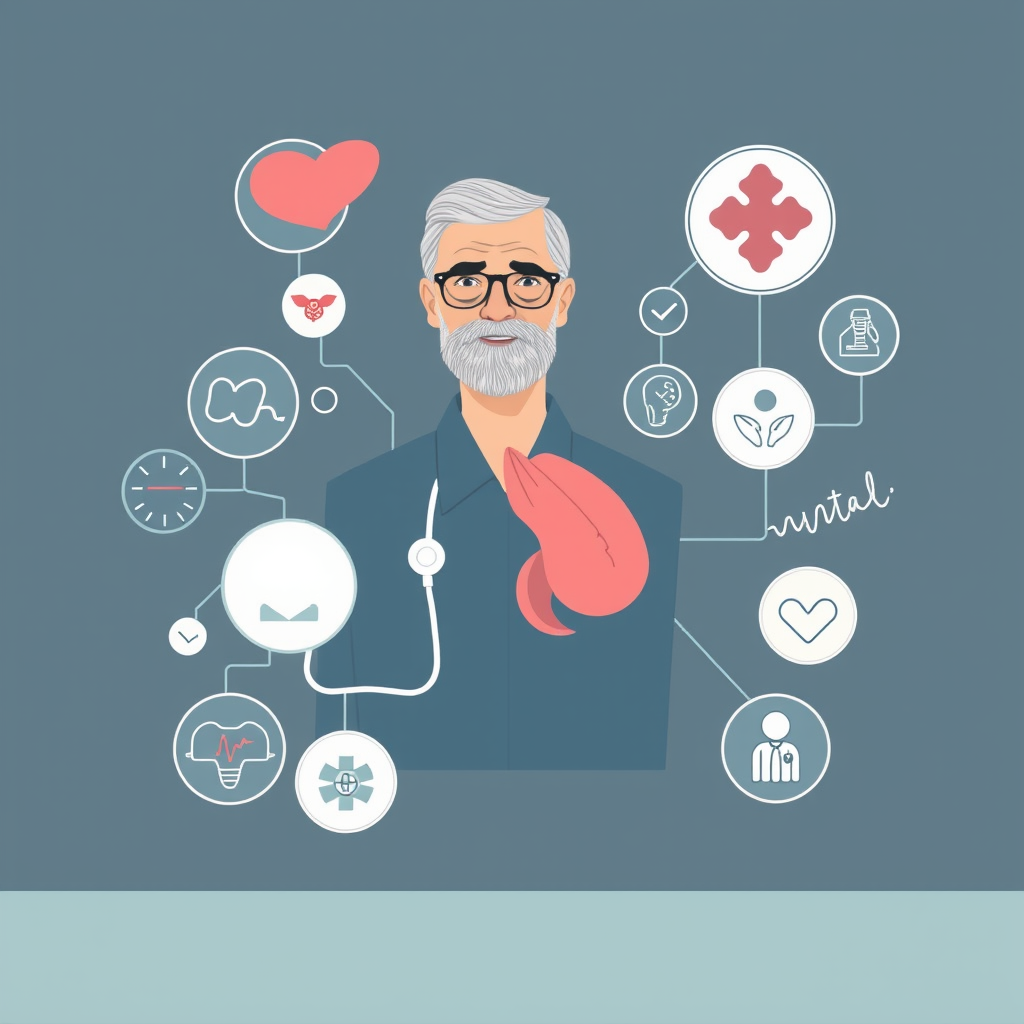 Here is the English translation of your prompt for image generation:

"A modern medical informational channel for men aged 50 and older, focused on prostate adenoma. The illustration is in calm and trustworthy tones, depicting a mature man aged 50+ surrounded by medical symbols: prostate, medical diagram, health tips. The visualization is neat and professional, conveying a reliable community and informative content without drug advertisements or medical diagnosis. The style is clean, minimalist, emphasizing health care and support."

If needed, this can be further adjusted or made more detailed.

[1](https://www.yeschat.ai/gpts-9t55kJKfJgb-Medical-Translate)
[2](https://www.online-translator.com/translation/english-russian/medical)
[3](https://www.reddit.com/r/russian/comments/1eggnby/russian_medical_terms/)
[4](https://www.linkedin.com/pulse/chatgpt-medical-translation-writing-how-write-basic-prompt-%E9%9A%86%E4%B9%8B-%E5%B1%B1%E6%9C%AC-i9zac)
[5](https://www.absolut